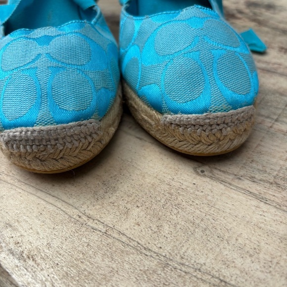 Coach Stylish Blue Espadrille Wedges - Picture 2 of 5